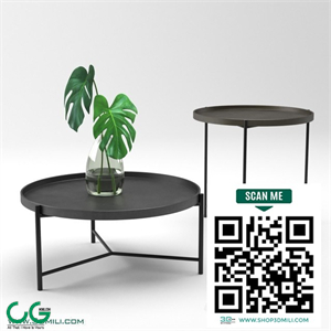 Croft House Bronson Coffee and Side Table with monstera plant